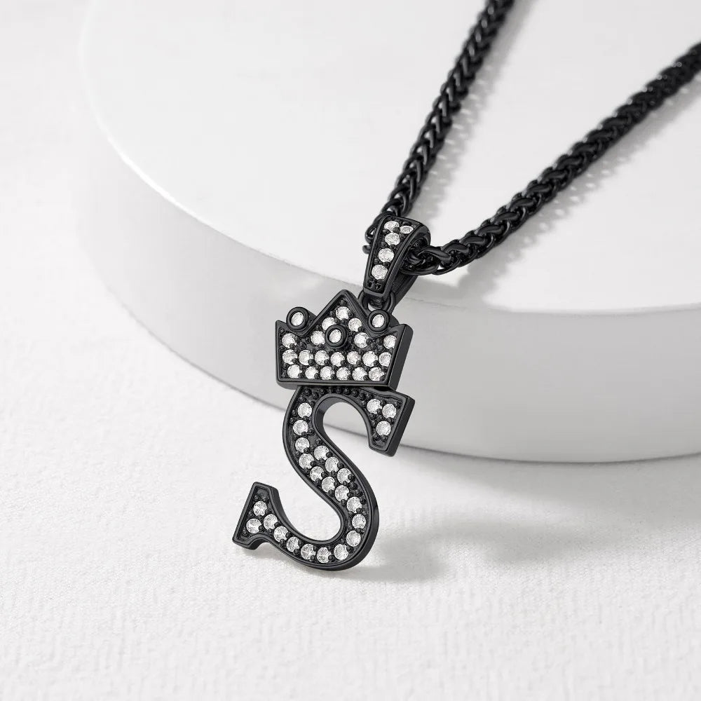 Pave Initial Pendant Necklace