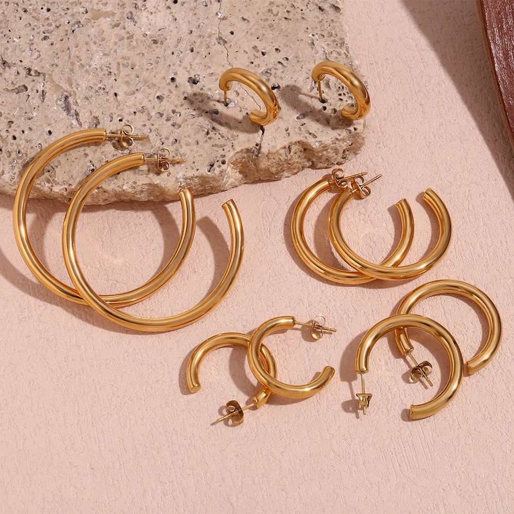Gold Plated Hoop Earrings