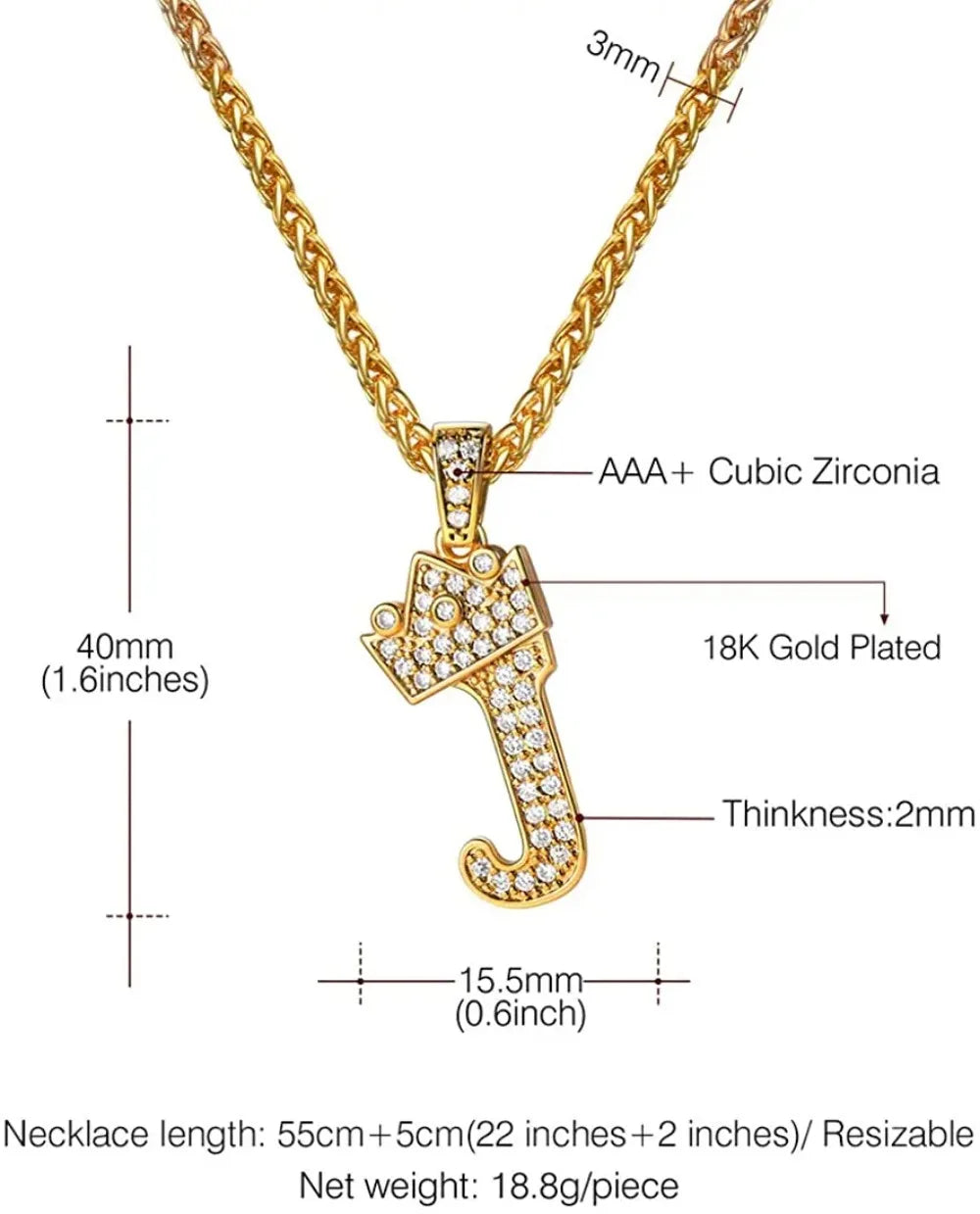 Pave Initial Pendant Necklace