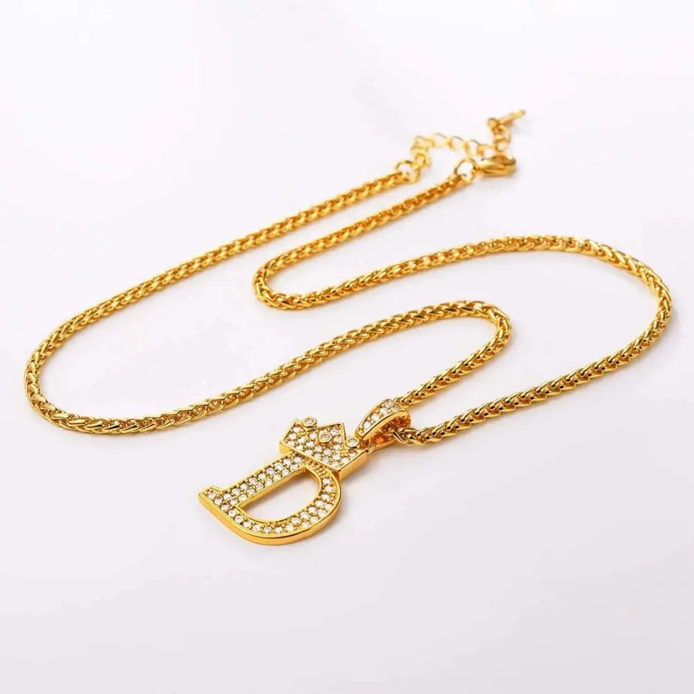 Pave Initial Pendant Necklace