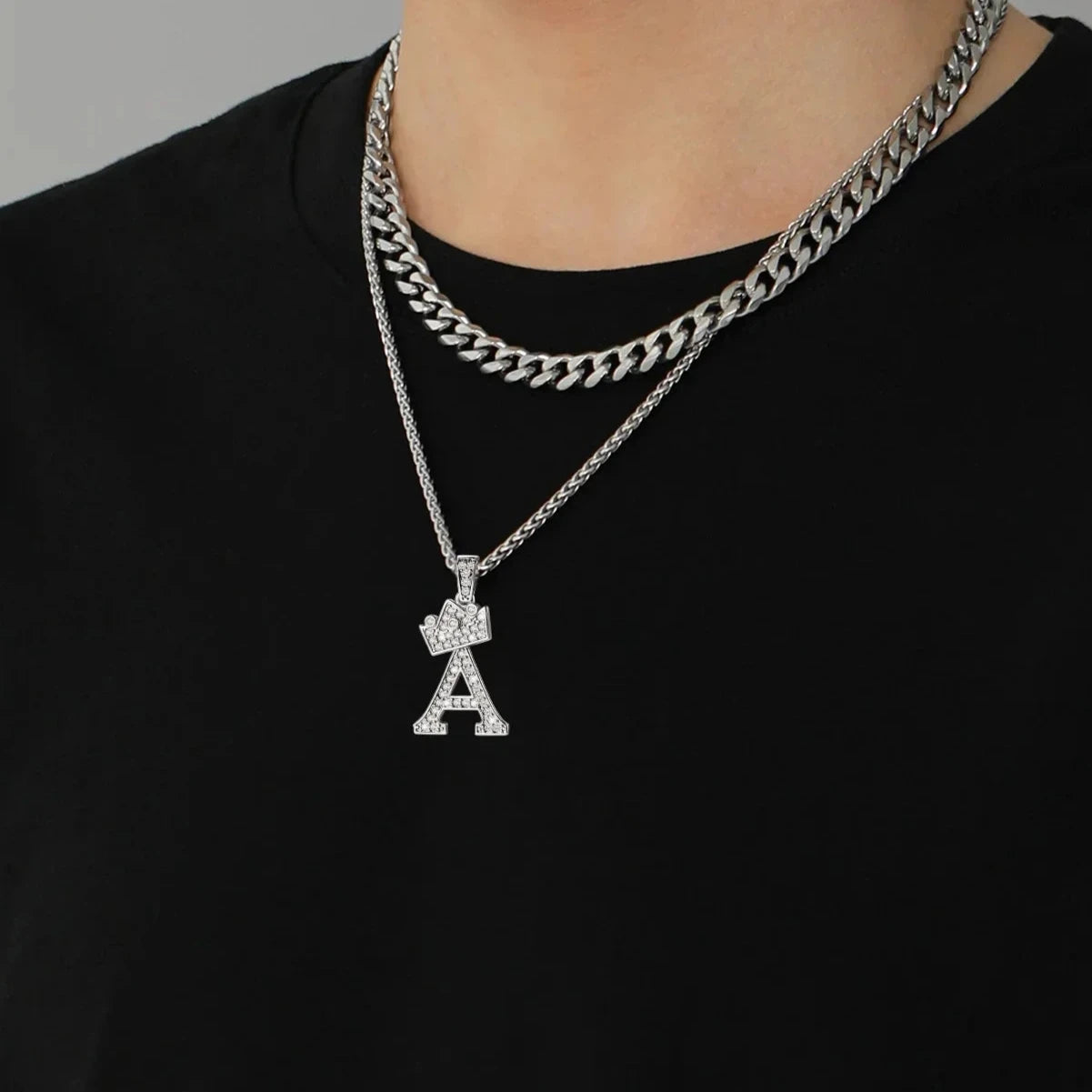 Pave Initial Pendant Necklace