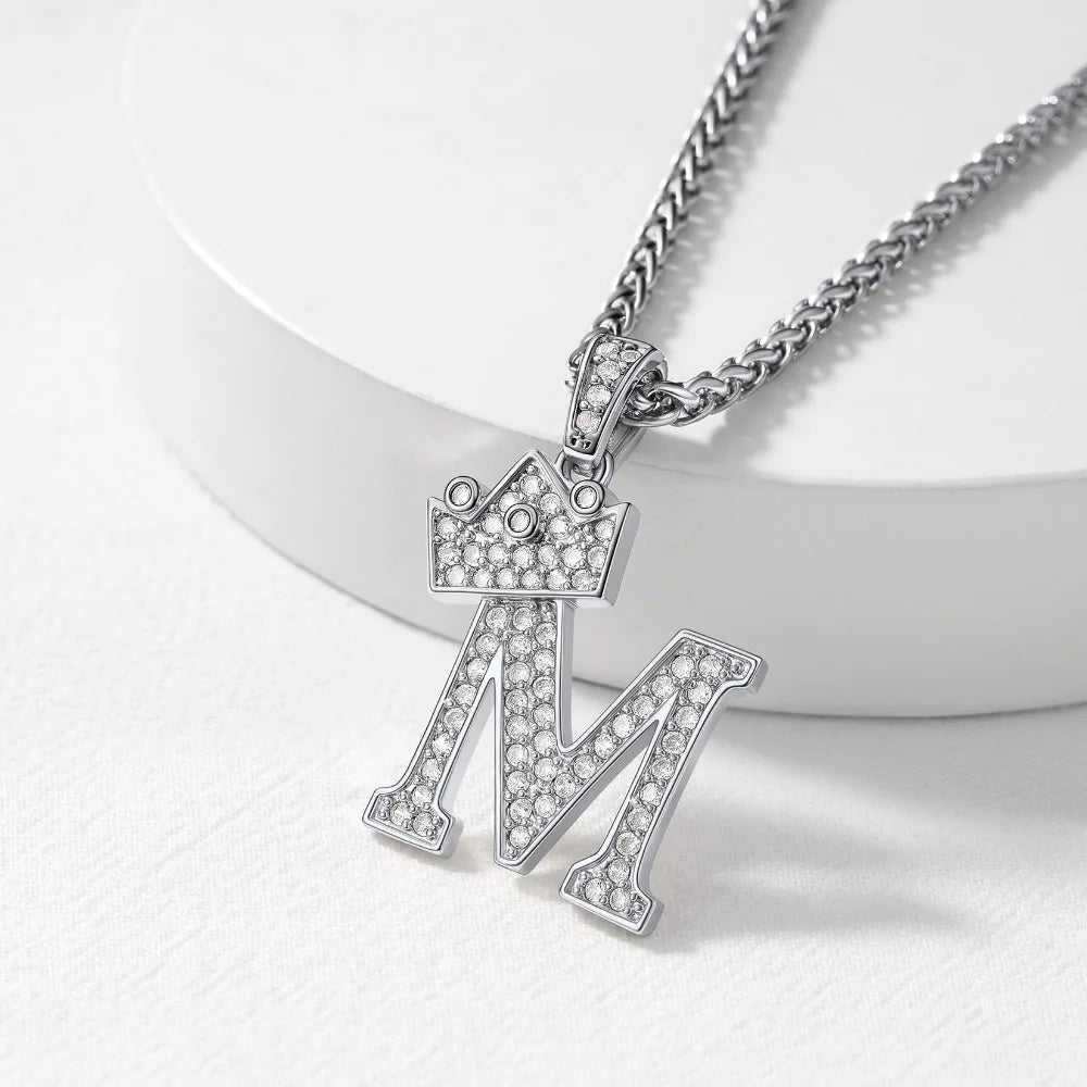 Pave Initial Pendant Necklace