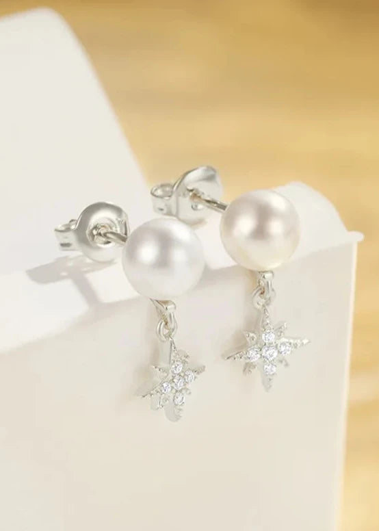 Crystal Pearl Stud Earrings