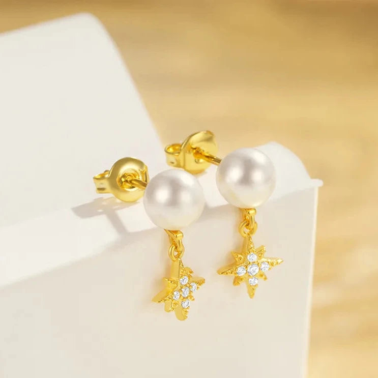 Crystal Pearl Stud Earrings