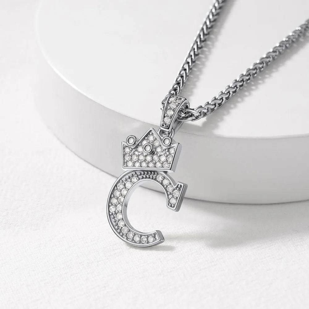 Pave Initial Pendant Necklace