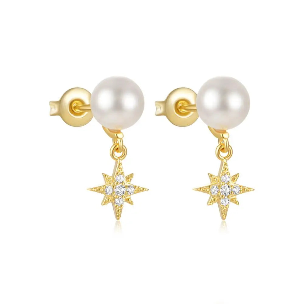 Crystal Pearl Stud Earrings