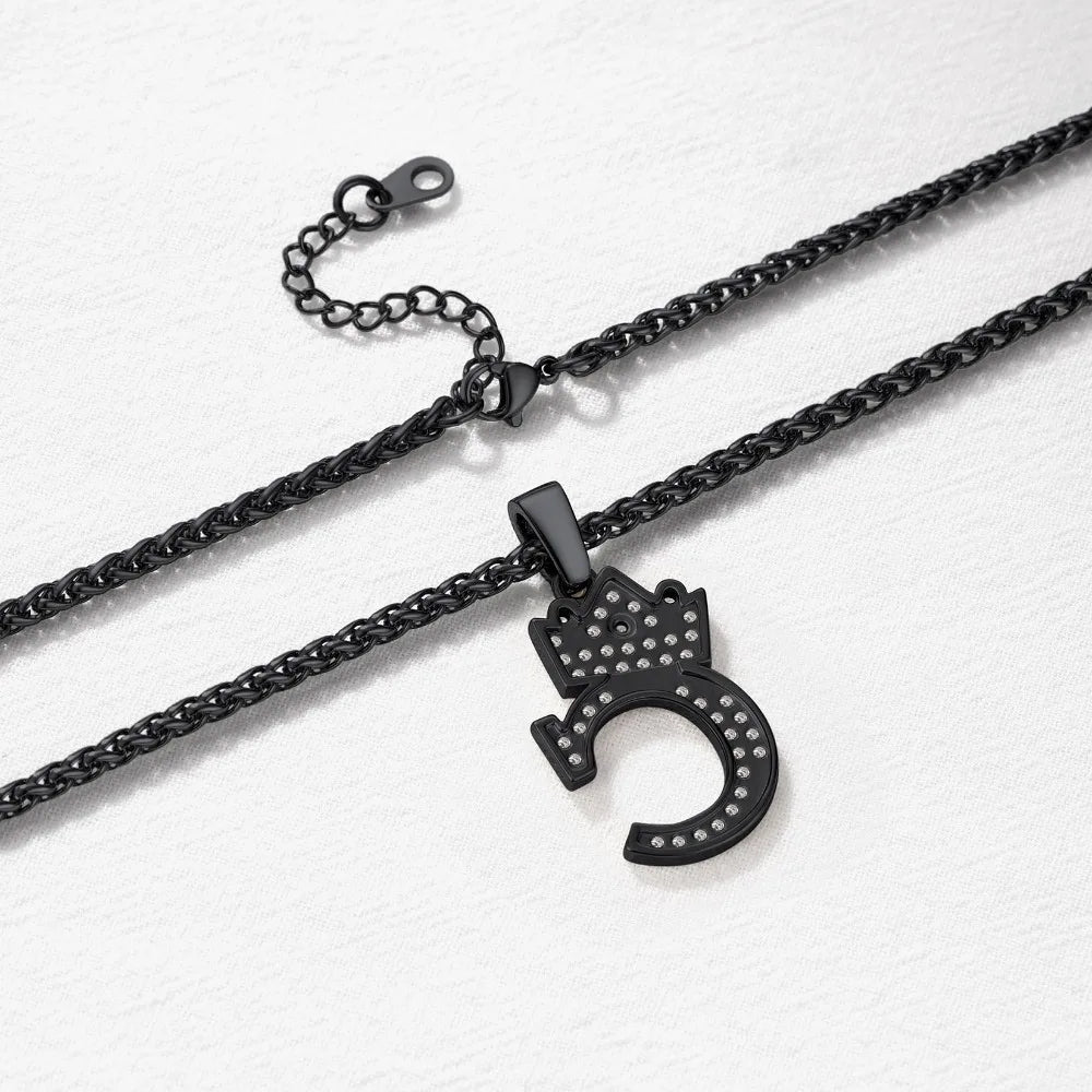 Pave Initial Pendant Necklace