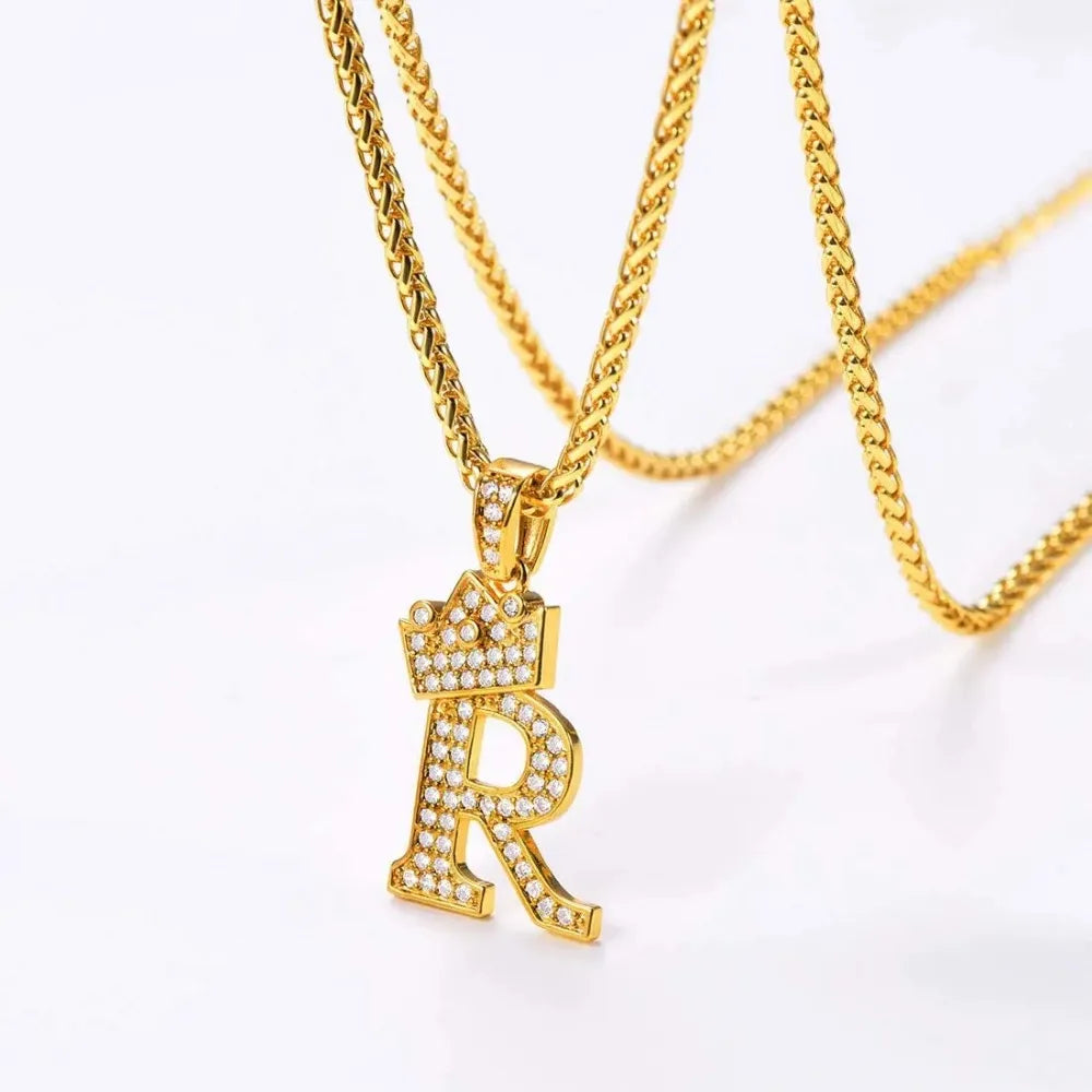 Pave Initial Pendant Necklace